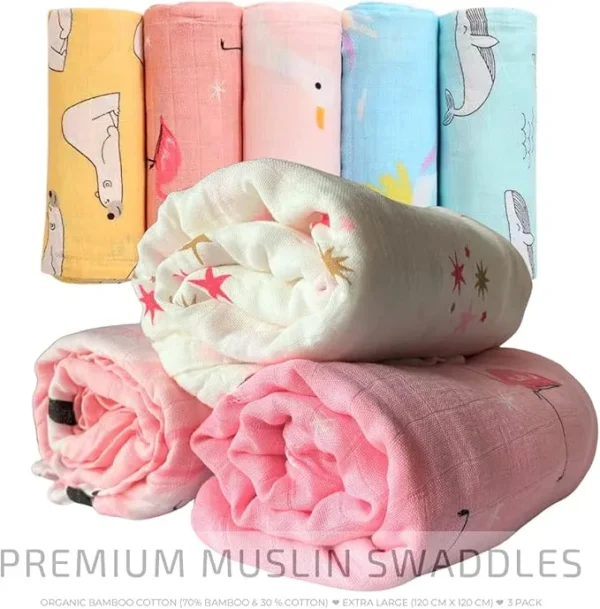 baby wrapped in muslin baby swaddle