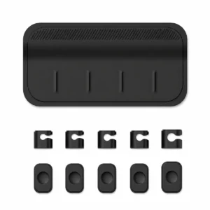 desk cable organizer black with charging cables