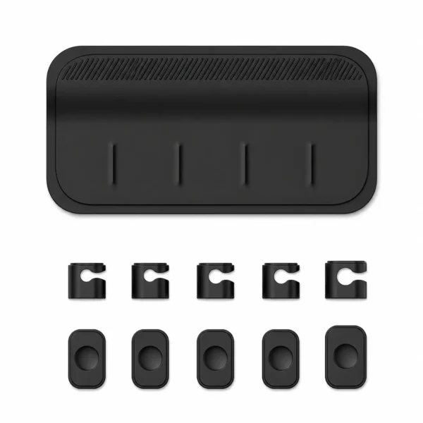 desk cable organizer black with charging cables