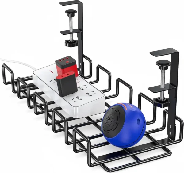 Desk cable management organizer for clutter-free workspace