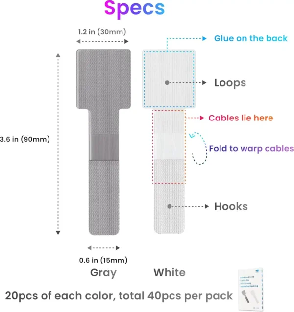 desk cable management organizer for workspace