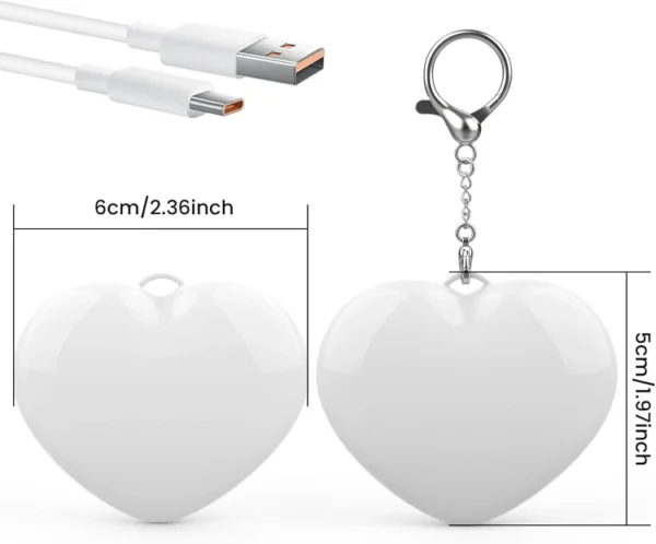 glowing heart bag charm led light