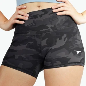 black camo shorts for women high waist style