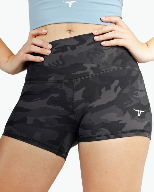 black camo shorts for women high waist style