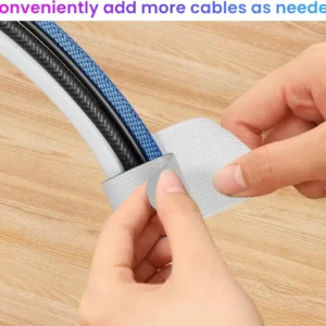 black hook and loop cable holder