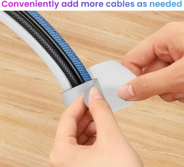 black hook and loop cable holder