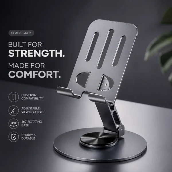 space grey adjustable mobile phone stand