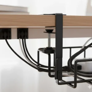 Gaming desk cable organizer for neat wire management