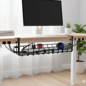 Office cable management tray for desk wire organization