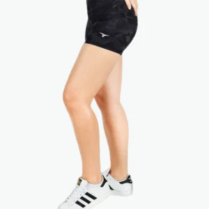women high waisted black camo shorts skinny fit